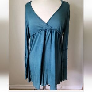 Baby Doll Long sleeve Top Tunic hoodie blouse Flare Sleeve Deadstock y2k Nwt
